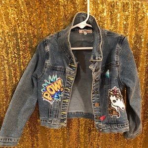 Toddler denim patch jacket
